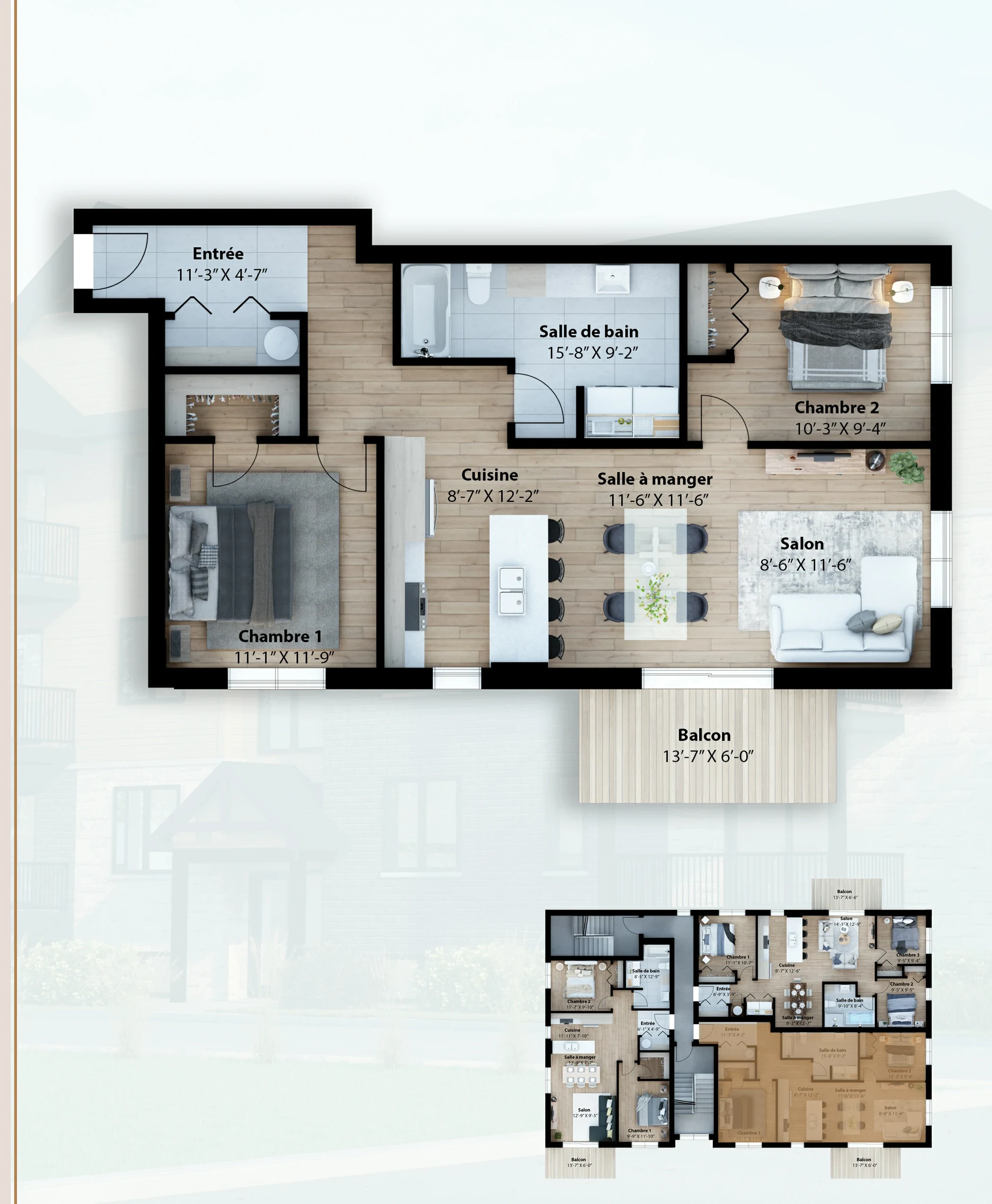 Plan 4 ½ Unité 203-303
